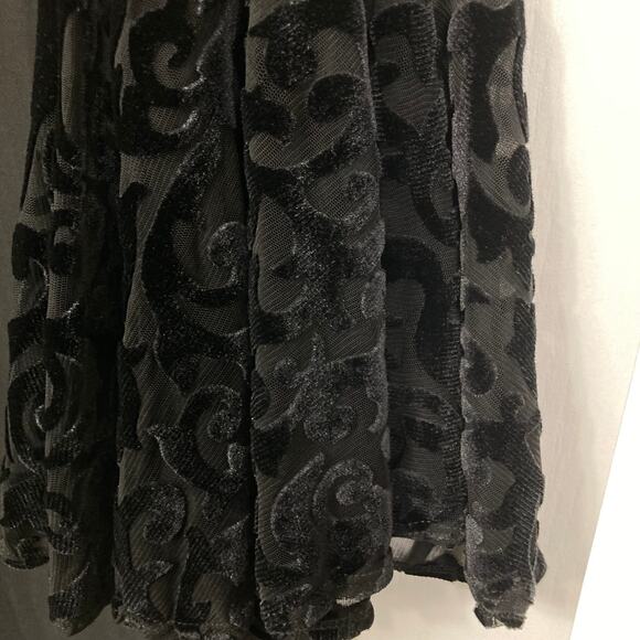 NWOT R&M RICHARDS Dress 18 Velour Burnout Flared Bell Sleeve A Line - Picture 6 of 9